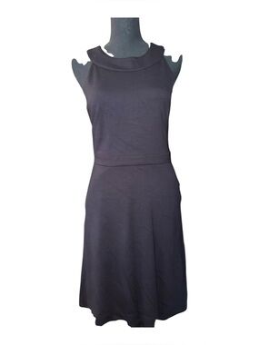 NWT LOFT Classic Black Sleeveless Fit-and-Flare Dress